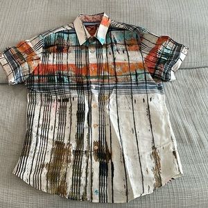 Robert Graham Exclusive Button Up Shirt - 70% Linen 30% Silk. Size M